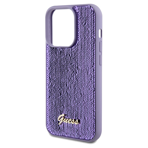 Etui Guess GUHCP14XPSFDGSU iPhone 14 Pro Max 6.7" fioletowy/purple hardcase Sequin Script Metal Case