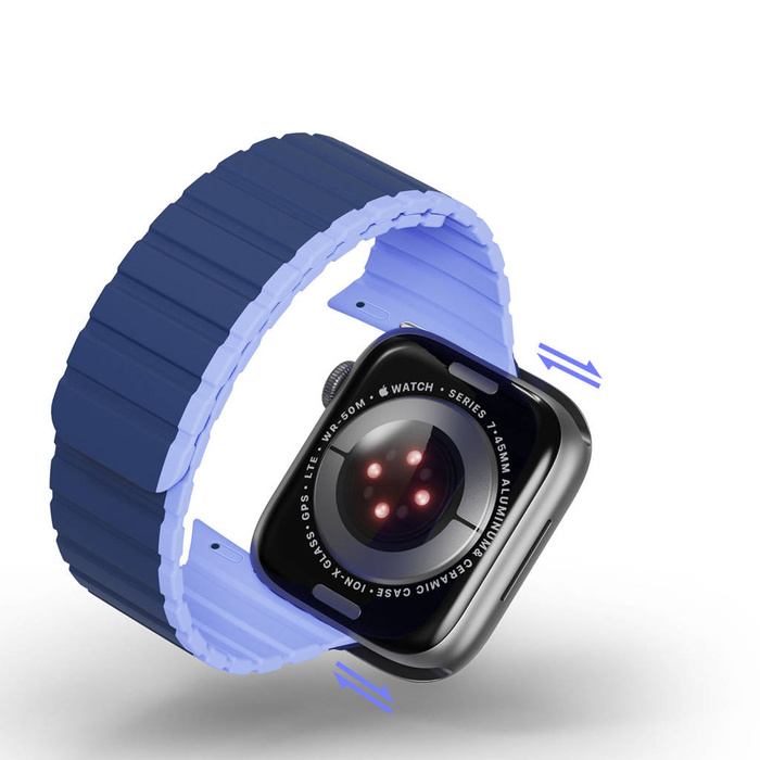 Cinturino magnetico per Apple Watch SE, 8, 7, 6, 5, 4, 3, 2, 1 (41, 40, 38 mm) Cinturino Dux Ducis (versione LD) - Blu