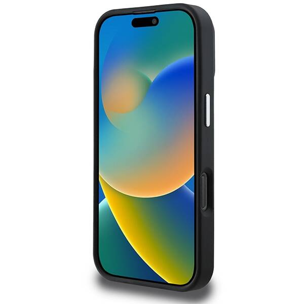 Etui Guess iPhone 16 Pro czarny/black hardcase Grained Triangle MagSafe