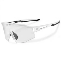 Rockbros Radsportbrille Photochrom mit UV-Schutz und Korrektureinsatz - Weiß