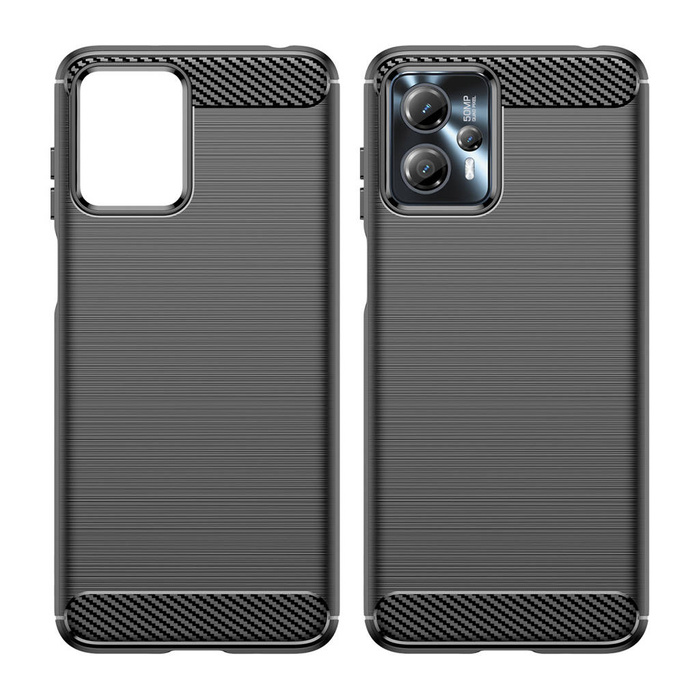 Carbon Case para Motorola Moto G53 / G13 funda de silicona flexible de carbono negra