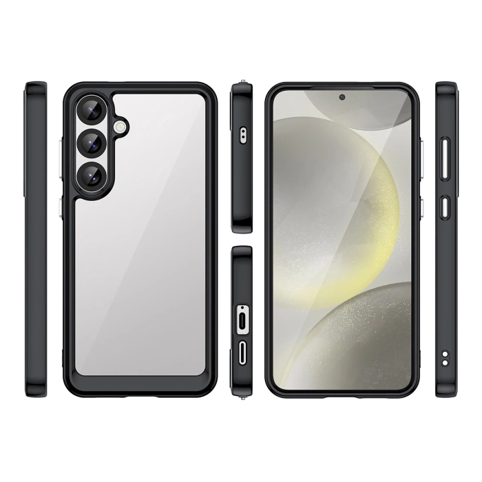 Outer Space Case Silikonhülle mit Gelrahmen für Samsung Galaxy S25+ – Schwarz