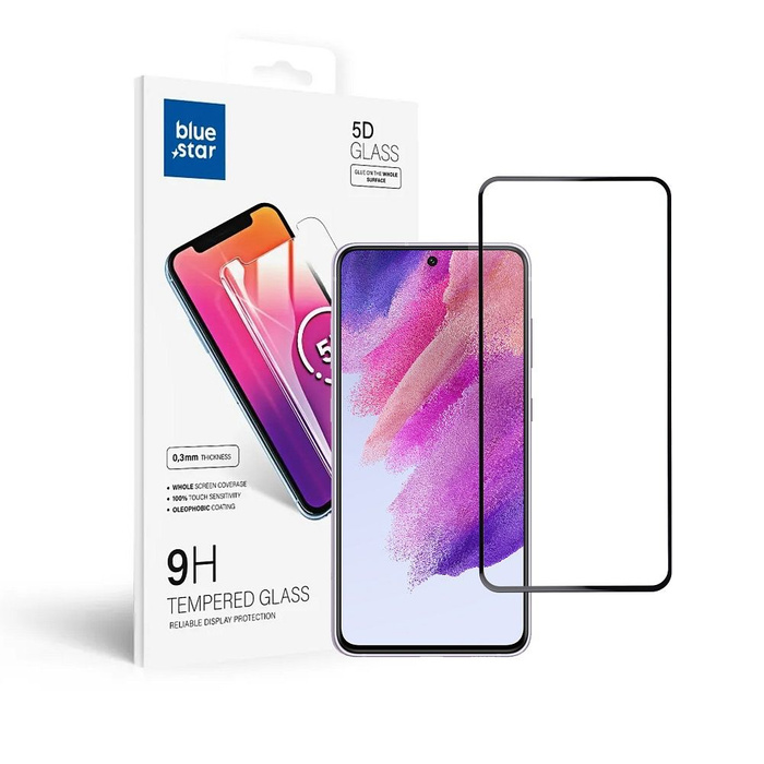 Szkło hartowane do Samsung Galaxy S21 FE (full glue / case friendly) Blue Star 5D czarne