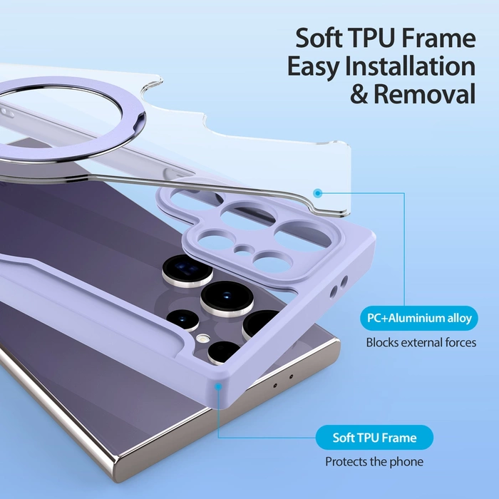 Dux Ducis Skin X Pro case with flap and magnetic ring for Samsung S24 Ultra - purple