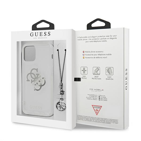 Case Guess GUHCP12LKS4GSI iPhone 12 Pro Max 6.7 "Transparent hardcase 4G Silver Charms Collection CASE