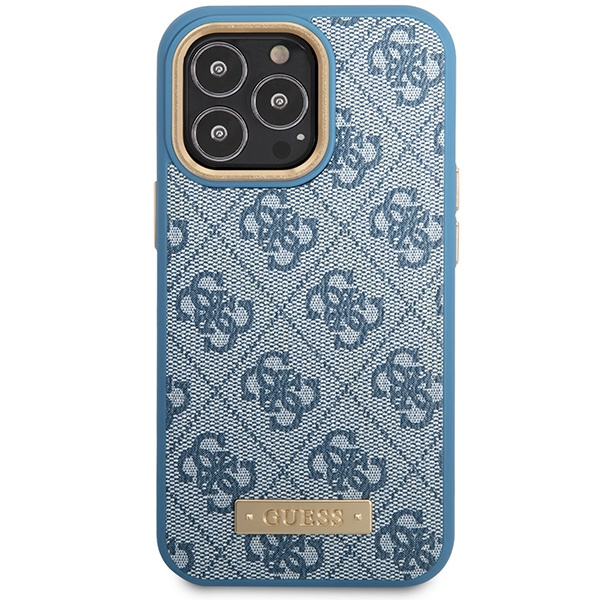 Guess GUHMP14XU4GPRB iPhone 14 Pro Max 6.7" blau/blau hart case 4G Logo Plate MagSafe