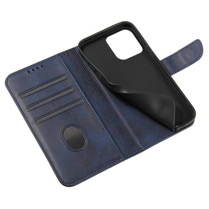 Peněženka se stojánkem pro iPhone 15 Plus Magnet Case - modrá