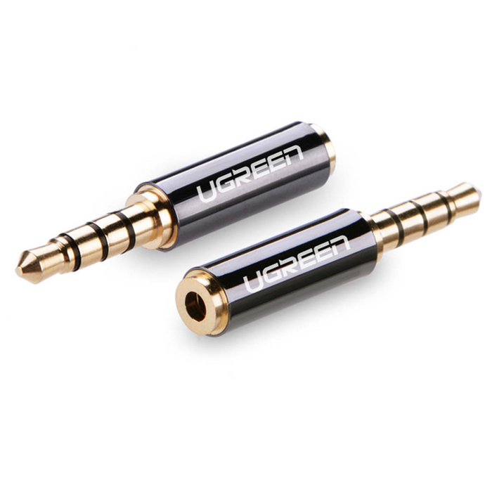 Ugreen adaptér 2,5 mm (samice) micro jack na 3,5 mm mini jack (samec) adaptér černý (20502)
