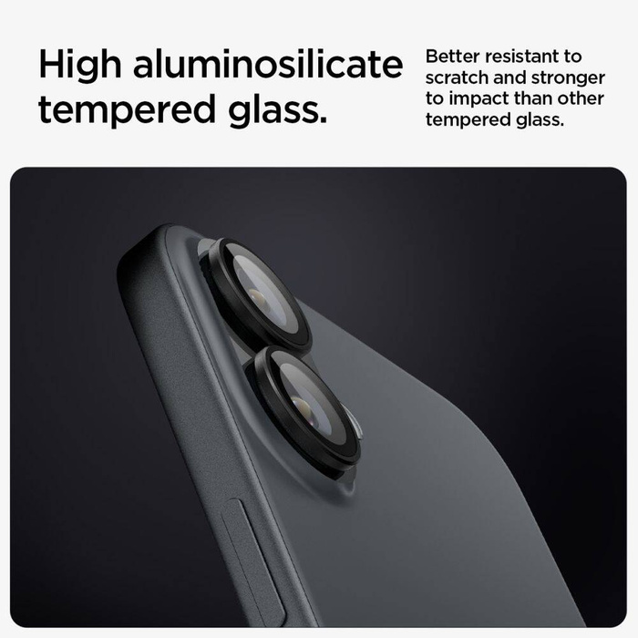 Spigen IPhone CHRÁNIČ FOTOAPARÁTU OPTIK PRO GLAS.TR "EZ FIT" CHRÁNIČ FOTOAPARÁTU 2-PACK 16 / 16 PLUS ČERNÝ