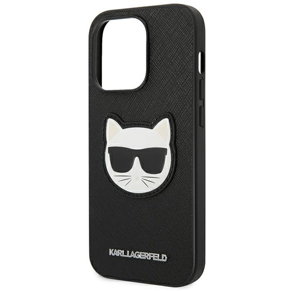 Case Karl Lagerfeld iPhone 14 Pro 6.1" hardcase black/black Saffiano Choupette Head Patch