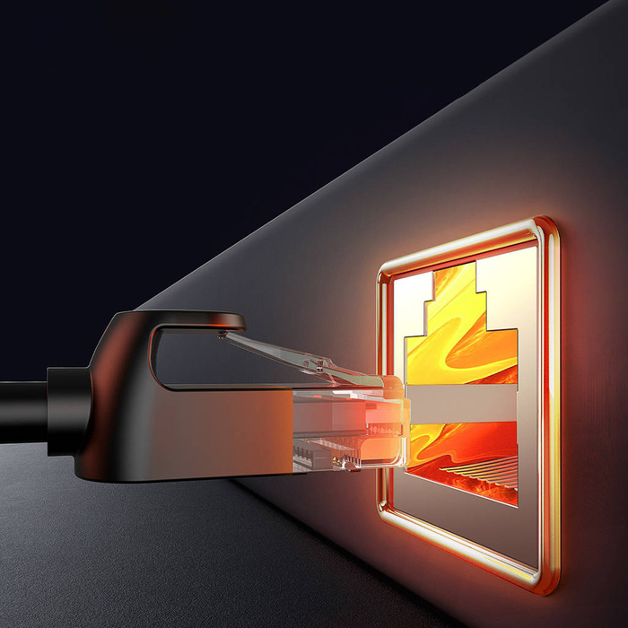 Connettore per cavo Ethernet serie Baseus AirJoy RJ-45 2 pezzi - nero