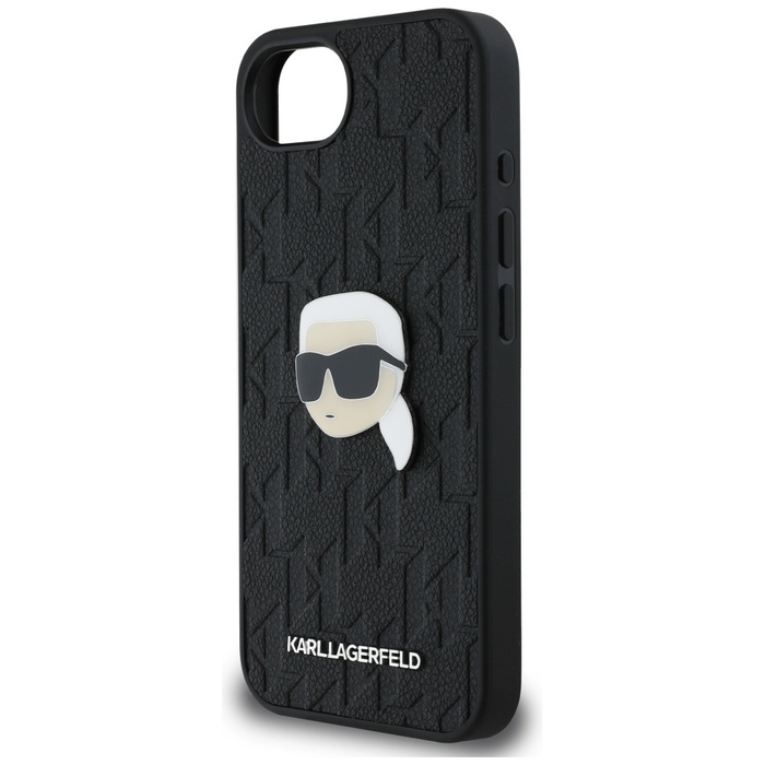 Etui Karl Lagerfeld Monogram Karl Head   Pin do iPhone 16e czarny