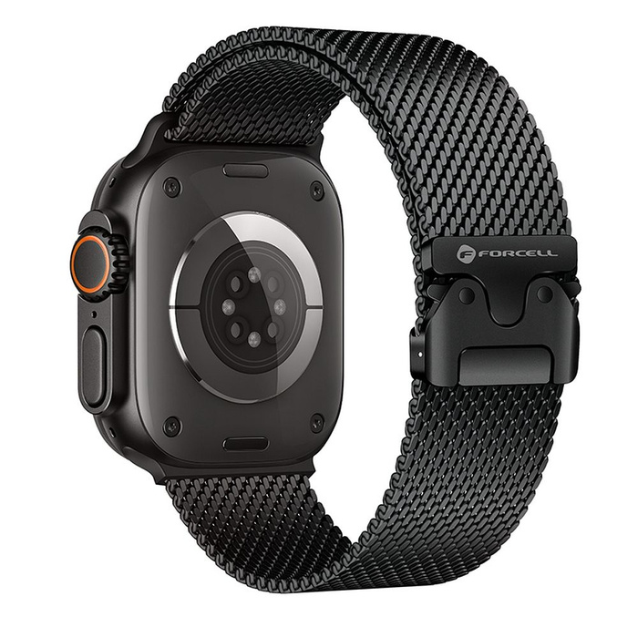 Pasek do Apple Watch Forcell F-Design FA11 zatrzask stal 38 / 40 / 41 mm czarny