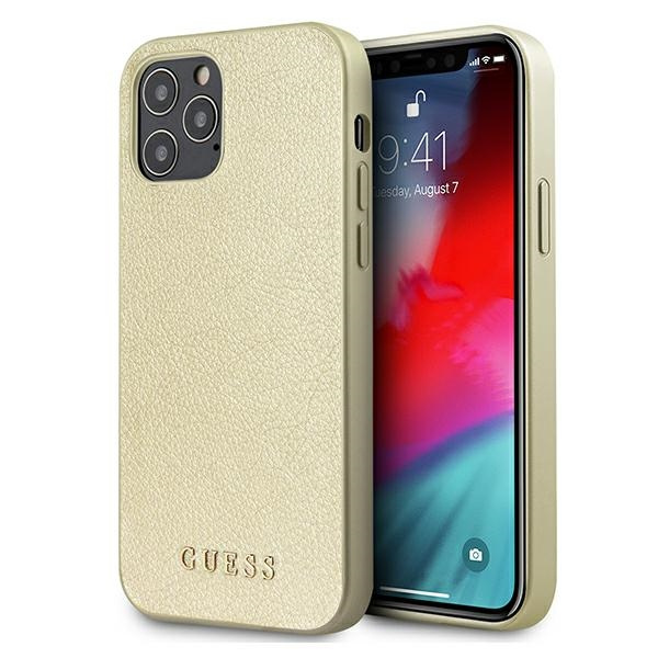 Case GUESS Apple iPhone 12 Pro Max Iridescent GUHCP12LIGLGO Golden Hardcase