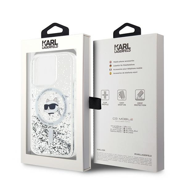Etui Karl Lagerfeld KLHMP14XLGCHSGH iPhone 14 Pro Max 6.7" hardcase transparent Liquid Glitter Choupette Head Magsafe
