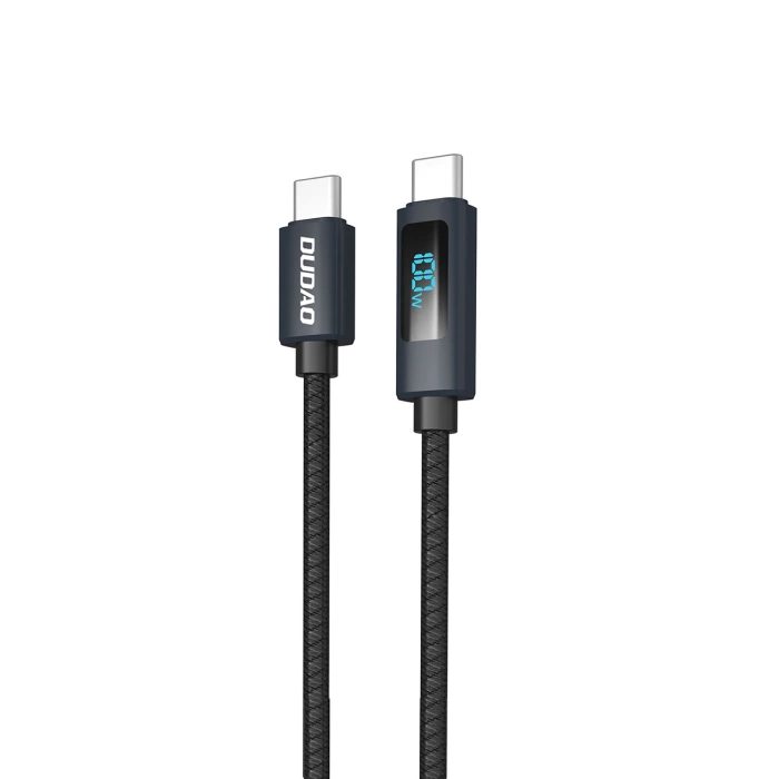 Dudao L7C USB-C - USB-C 100W Cable with LED Display 1m - Black