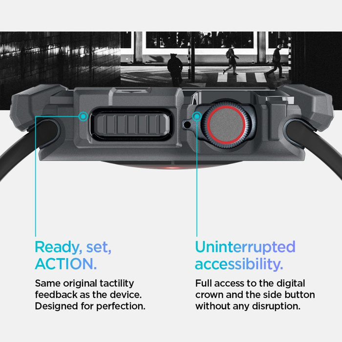 Funda Spigen Rugged Armor Apple Watch 10 (46 MM) GRIS OSCURO