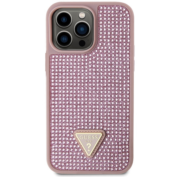 Case Guess GUHCP14XHDGTPP iPhone 14 Pro Max 6.7" pink/pink hardcase Rhinestone Triangle Case
