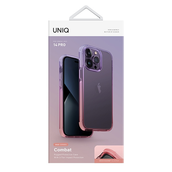 Uniq Combat Duo coque iPhone 14 Pro 6.1" lilas-rose/lilas lavande-rose