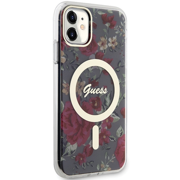 Guess GUHMN61HCFWSA iPhone 11 / Xr 6.1" verde/caqui durocase Flor MagSafe