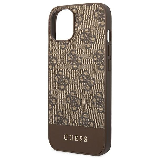 Case Guess iPhone 14 Plus 6.7" brown/brown hard case 4G Stripe Collection