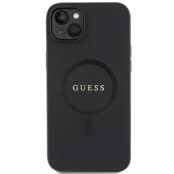 Funda Guess GUHMP15SPSAHMCK iPhone 15 6.1" negro/negro durocase Saffiano MagSafe Case