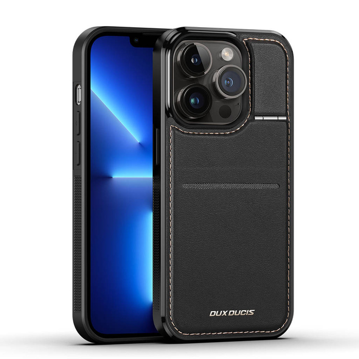 3-in-1-Hülle für iPhone 13 Pro Max mit MagSafe Wallet RFID-blockierender Ständer Dux Ducis Rafi Mag – Schwarz