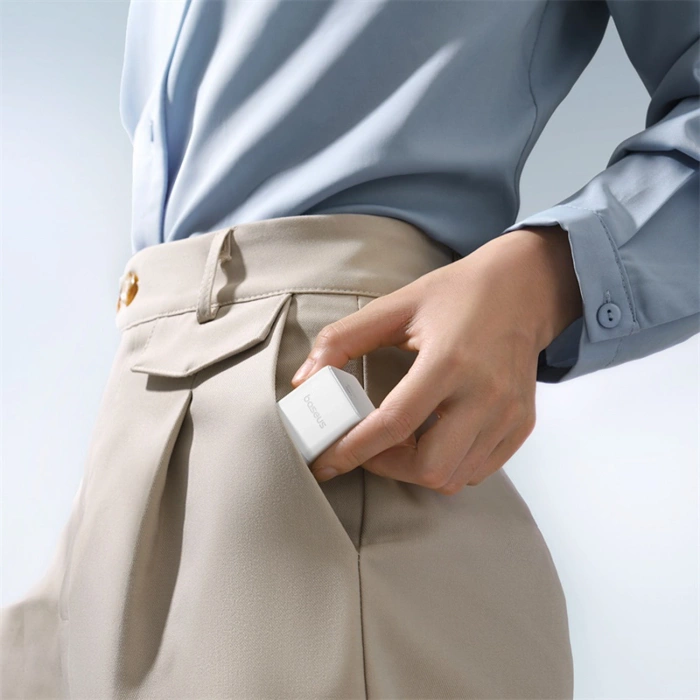 Baseus Palm 1C 20W Wandladegerät (mit Baseus Mini White USB-C 60W (20V/3A) 1m Kabel) - Weiß