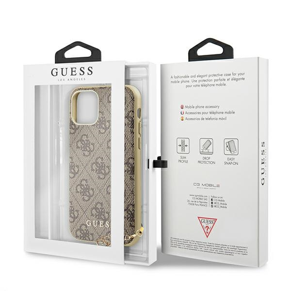 Hülle Guess GUHCN61GF4GBR iPhone 11 braun / braun Hartschale 4G Charms Collection