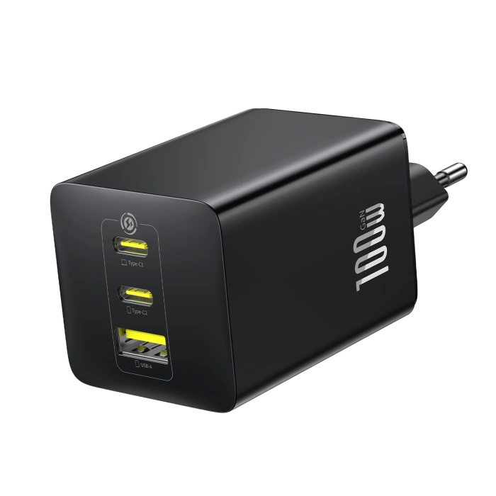 Ładowarka sieciowa Baseus EnerFill FE11 100W 2 x USB-C + USB-A - czarna