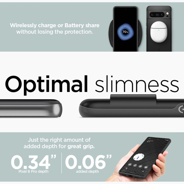 Telefontok Spigen Thin Fit Google Pixel 8 Pro fekete Case