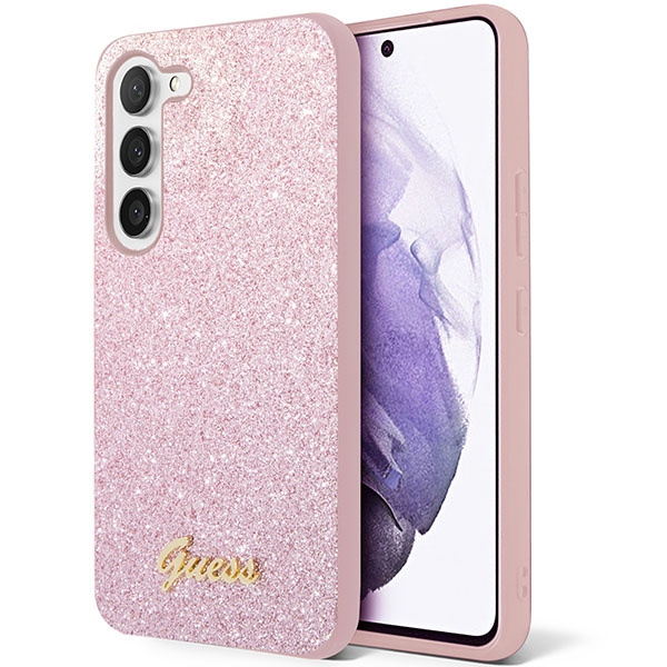 Case Guess GUHCS23SHGGSHP S23 S911 pink/pink hard case Glitter Script Case