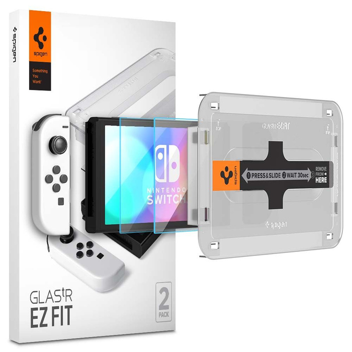 Tempered Glass Spigen Nintendo Switch Oled Glas.Tr "ez Fit" 2er-Pack