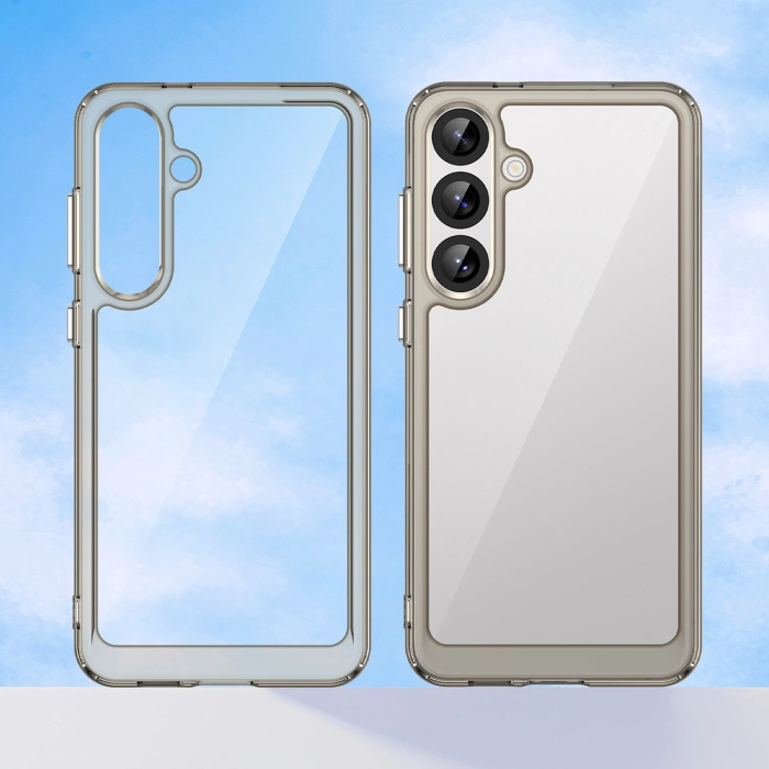 Outer Space Case Silikonhülle mit Gelrahmen für Samsung Galaxy S25+ – Transparent und Schwarz