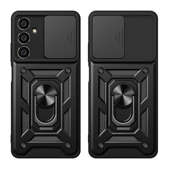 Hybrid Armor Camshield-Hülle für Samsung S23 FE mit Kameraabdeckung – Schwarz
