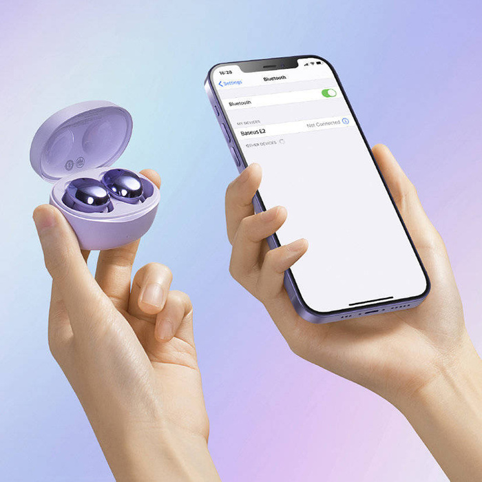 Bezdrátová sluchátka Baseus Bowie E2 TWS Bluetooth 5.2 Vodotěsná IP55 černá (NGTW090001)