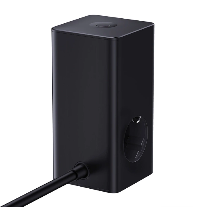 Baseus PowerCombo Tower Ladestation 100W 2 x EU + 2 x USB-A + 2 x USB-C 1,5m - Schwarz