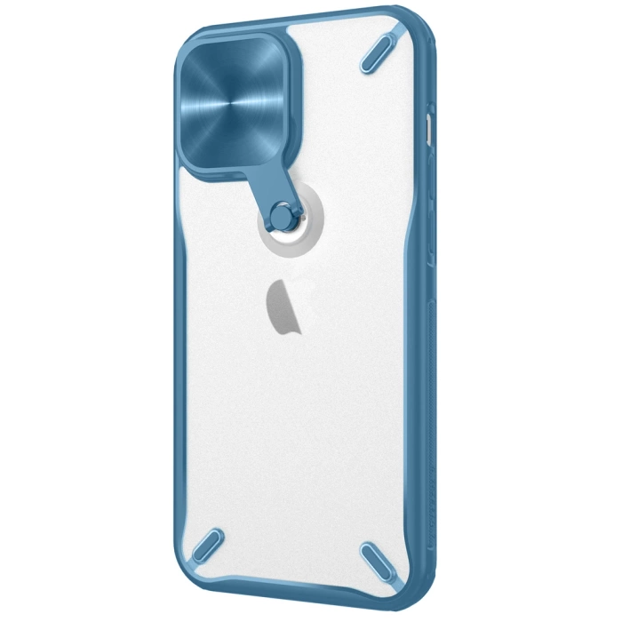 Etui Nillkin Cyclops Case wytrzymałe etui z osłoną na aparat i składaną podstawką iPhone 13 Pro Max niebieski