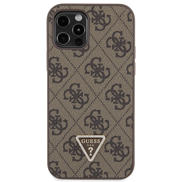 Guess GUHCP12MP4TDSCPW iPhone 12 / 12 Pro 6.1" marrón/marrón durocase Crossbody 4G Metal Logo