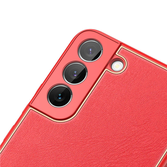 Dux Ducis Yolo élégant coque housse en cuir écologique Samsung Galaxy S22+ (S22 Plus) rouge