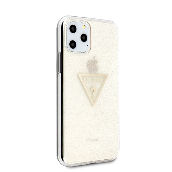 Pouzdro guess Apple iPhone 11 Pro zlaté/zlaté pevné pouzdro Glitter Triangle Case