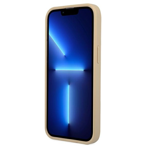 Case GUESS Apple iPhone 13 Mini Saffiano Triangle Logo Beige Hardcase