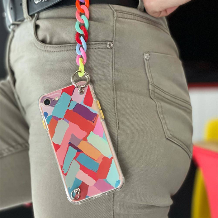Barevný řetízek Case gelový elastický pouzdro s řetízkem přívěsek řetízek pro Xiaomi Redmi Note 10 / Redmi Note 10S vícebarevný (2)