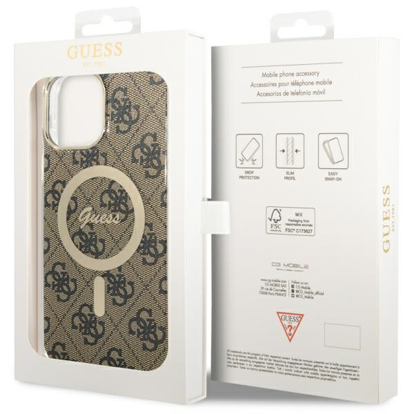 Funda Guess GUHMP13XH4STW iPhone 13 Pro Max 6.7" marrón/marrón durocase 4G MagSafe Case