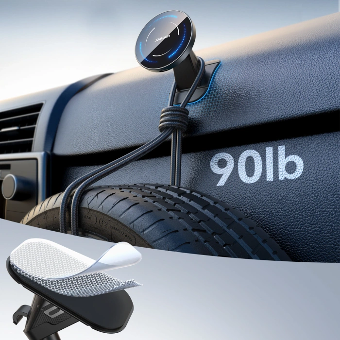 Uchwyt samochodowy Joyroom JR-ZS502 kompatybilny z MagSafe z ładowarką indukcyjną na kratkę nawiewu/deskę rozdzielczą - czarny