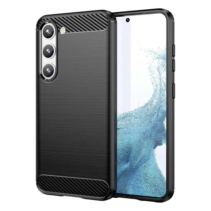 Carbon Case obal Samsung Galaxy S23+ flexibilní silikonový carbonový kryt černý