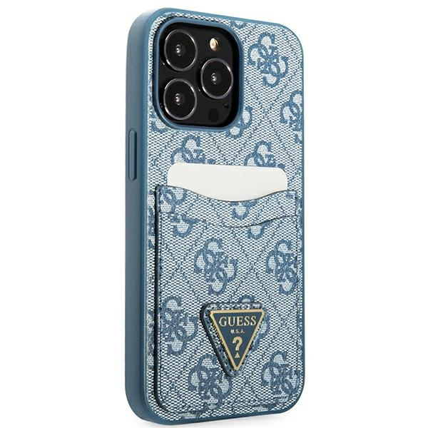 Case GUESS Apple iPhone 13 Pro Max 4G Triangle Logo Cardslot Blue Hardcase