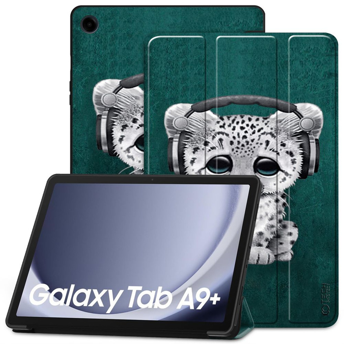 Telefontok Tech-protect Smartcase Samsung Galaxy Tab A9+ Plus 11.0 X210 / X215 / X216 Szomorú macska