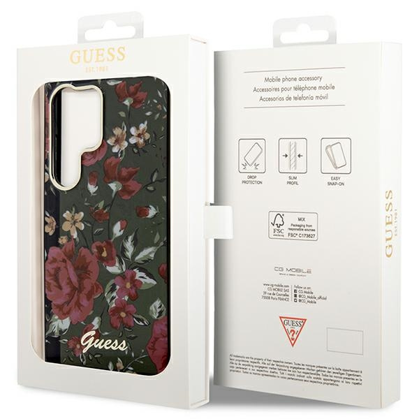 Case Guess Guhcs23lhcfwsa S23 Ultra S918 Green/Kaki Hardcase Flower Collection Case