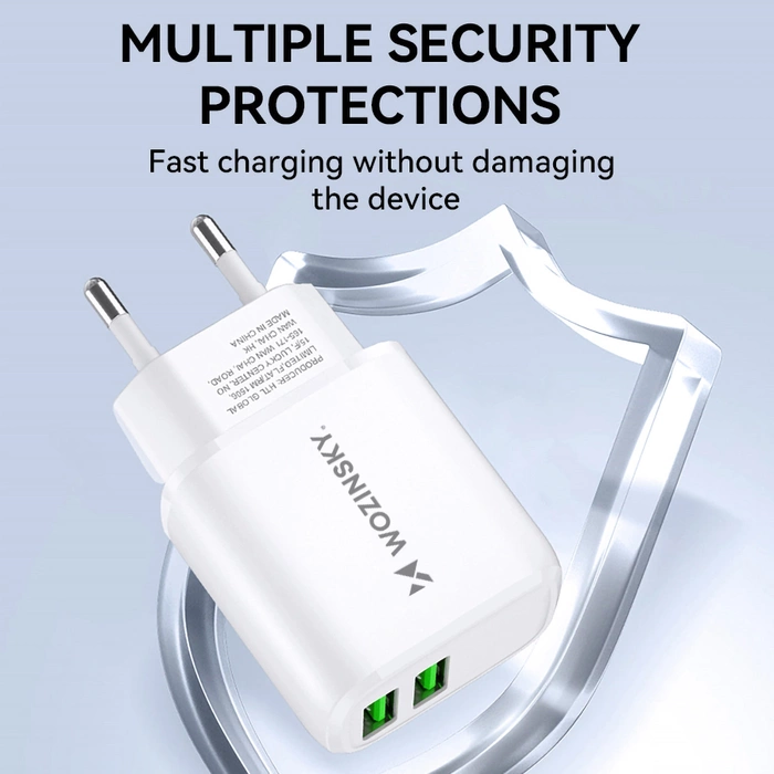 Caricatore da muro Wozinsky CUWCW 2.4A 2 x USB-A - bianco